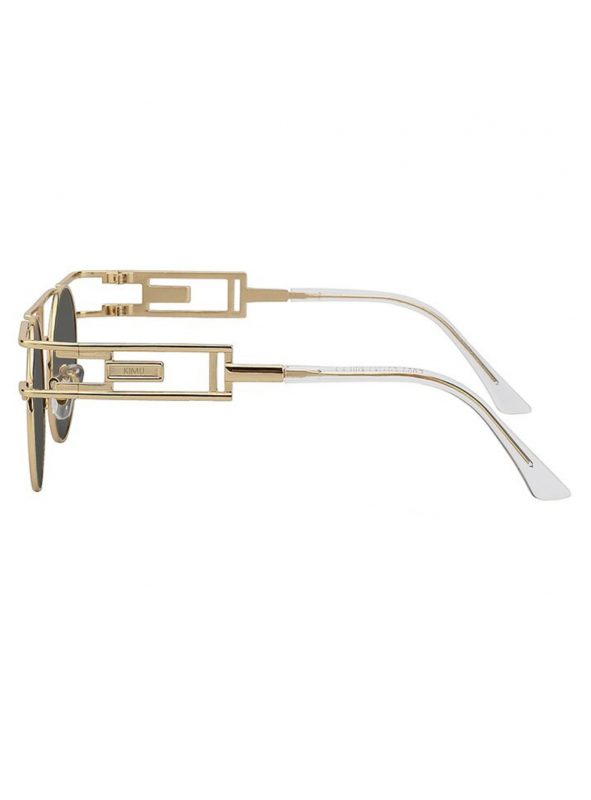 Retro ronde zonnebril steampunk goud