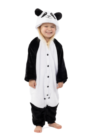 Reuzenpanda Onesie Kind Pandapak Kinder Kostuum Pak Zwart Wit 1