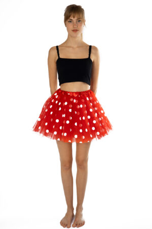 Rode Polkadots Tutu Tule Rokje Dunne Petticoat Tule Rok Kinderen Volwassenen 1