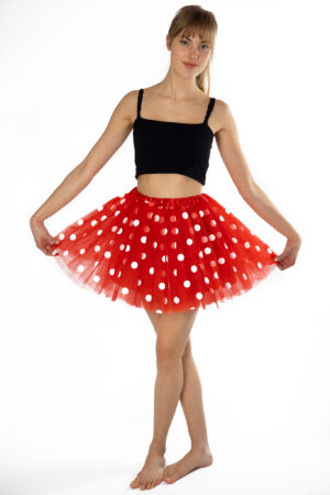 Rode Polkadots Tutu Tule Rokje Dunne Petticoat Tule Rok Kinderen Volwassenen 2