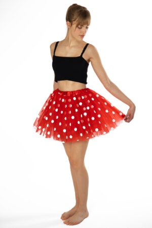 Rode Polkadots Tutu Tule Rokje Dunne Petticoat Tule Rok Kinderen Volwassenen 3