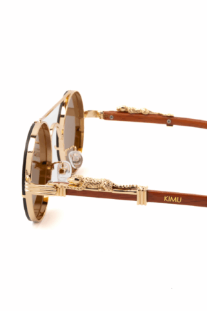 Rond Zonnebril Panter Goud Bruin Luipaard Cheetah 2