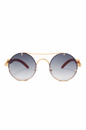 Rond Zonnebril Panter Goud Zwart Gradient Luipaard Cheetah 1
