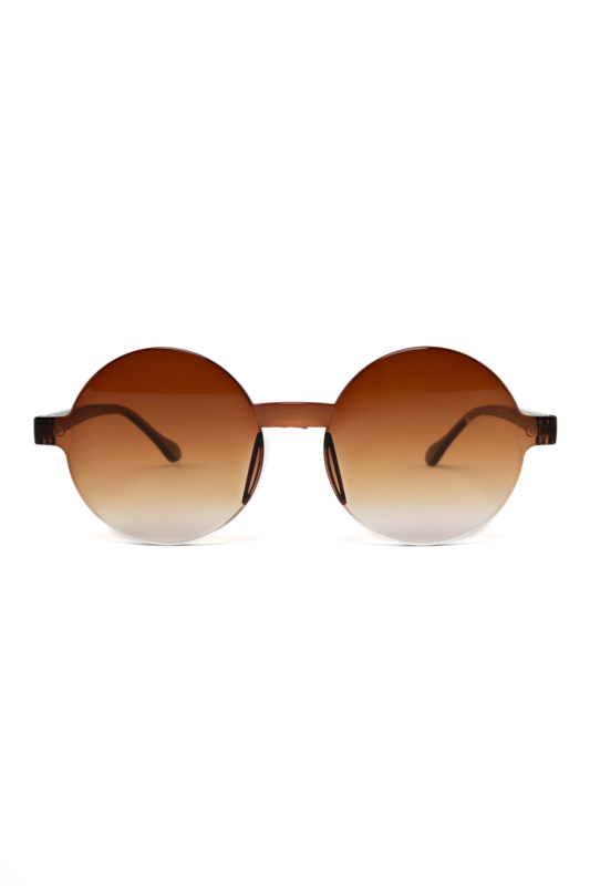 Ronde Zonnebril Bruin Gradient Montuurloos Retro Vintage Hippie 1
