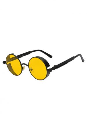 Ronde bril gele glazen hippie zonnebril