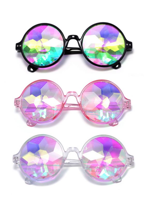 Ronde kaleidoscoop bril festival transparant