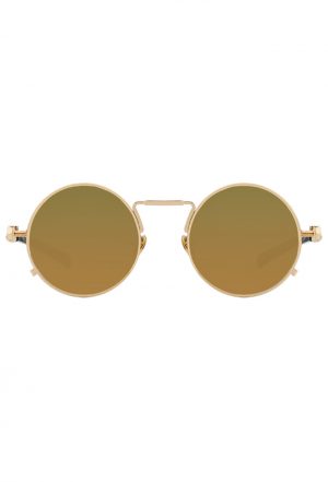 Ronde zonnebril gouden spiegelglazen steampunk hipster