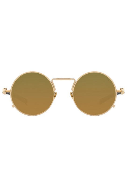 Ronde zonnebril gouden spiegelglazen steampunk hipster