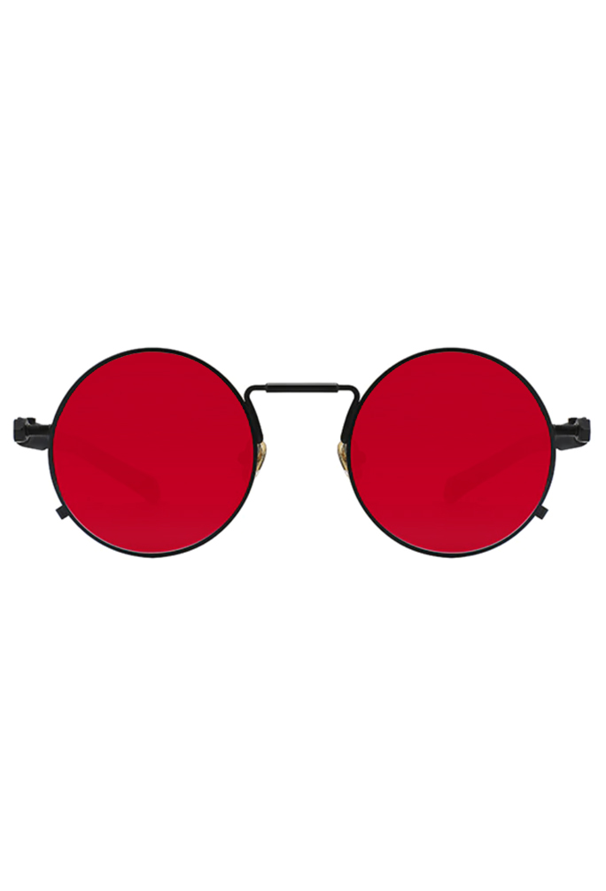 Inactief Sportschool Onderscheid Ronde zonnebril rode glazen zwart steampunk hipster kopen? -  FeestinjeBeest.nl