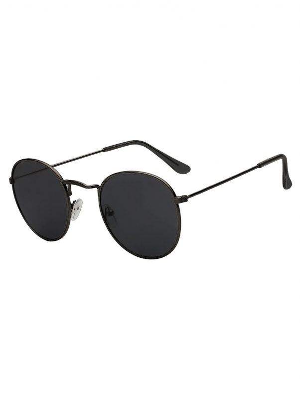 Ronde zonnebril round metal gunmetal antraciet