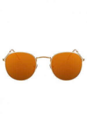 Ronde zonnebril round metal oranje spiegelglazen