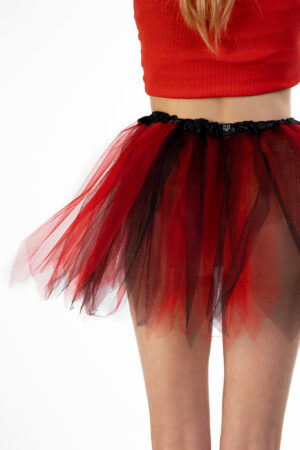 Rood Zwarte Tutu Rokje Duivel Petticoat Halloween Tule Rok Kinderen Volwassenen 6