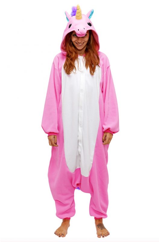 Roze Eenhoorn Unicorn onesie pak kostuum