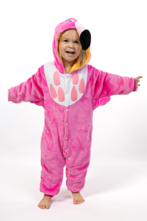 Roze Flamingo Onesie Kind Vogel Kinder Kostuum Pak Flamingopak 1