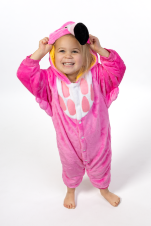 Roze Flamingo Onesie Kind Vogel Kinder Kostuum Pak Flamingopak 4