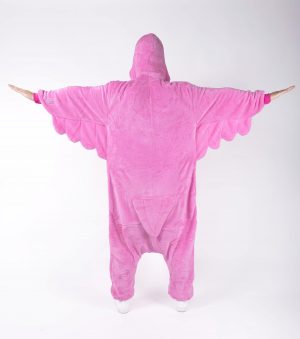 Roze flamingo onesie pak kostuum