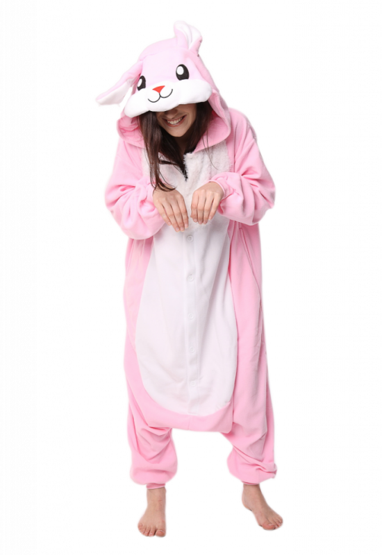 Roze Konijn onesie