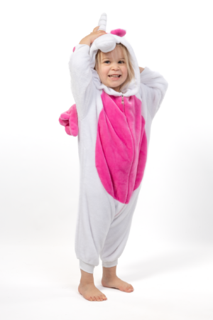 Roze Pegasus Onesie Kind Unicorn Vleugels Kinder Kostuum Pak 2