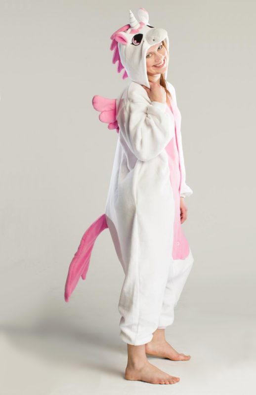 Roze Pegasus unicorn onesie eenhoorn pak