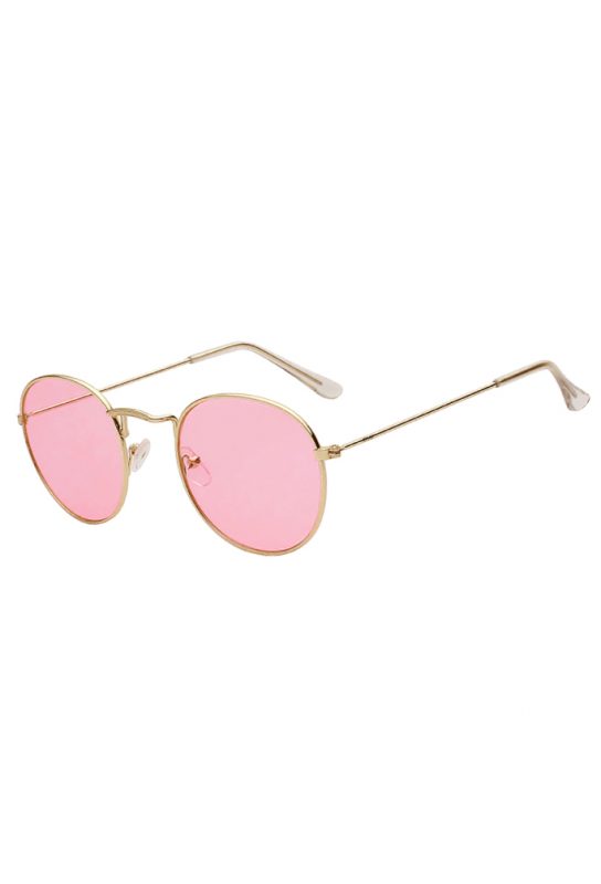 Roze bril round metal zonnebril rond