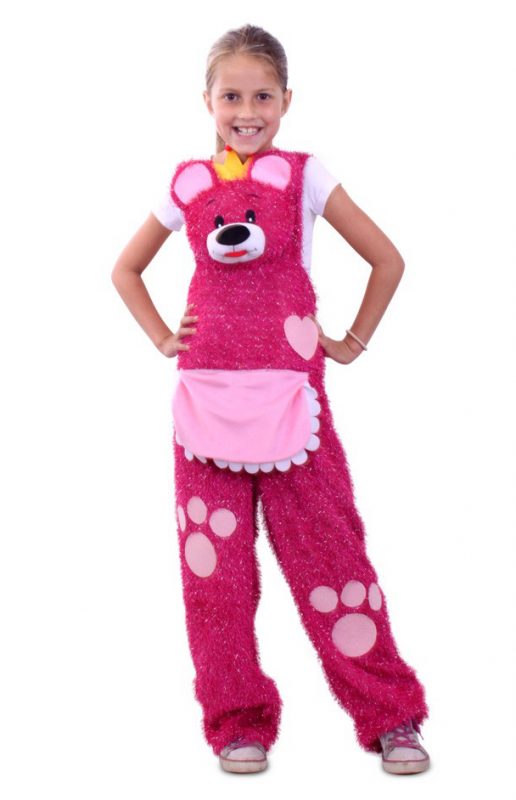 Roze Glitter Tuinbroek met Beer Glitterbroek Kinderen Meisje Carnaval