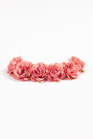 Rozenkrans haar oudroze bloemenkrans rozen haarband elastiek
