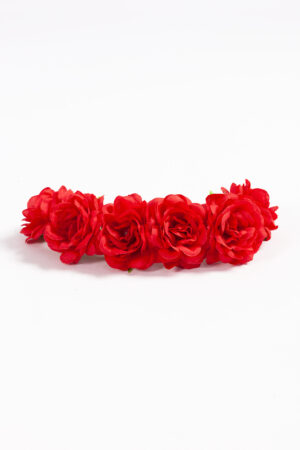 Rozenkrans haar rood bloemenkrans rozen haarband elastiek