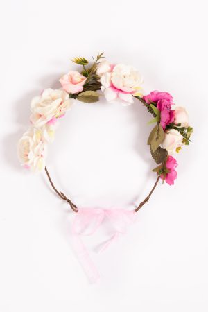 Rozenkrans roze bloemenkrans rozen haarband