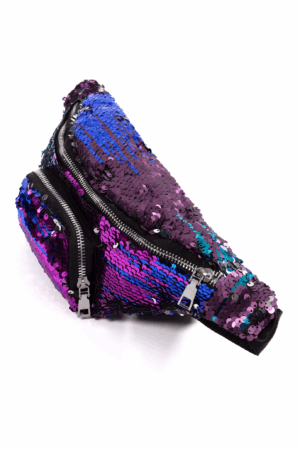 Sequin heuptas paars blauw omkeerbare pailletten fanny pack heuptasje 2