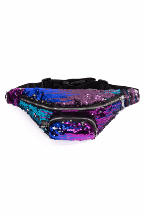 Sequin heuptas paars blauw omkeerbare pailletten fanny pack heuptasje