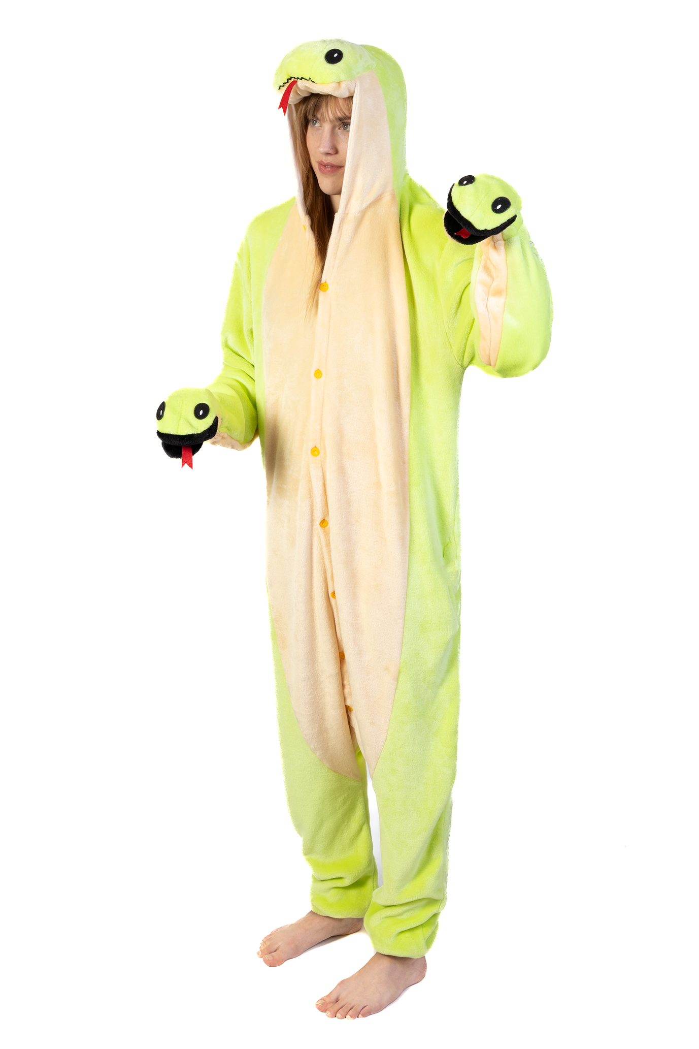 Slang Onesie Salamander Pak Gekko Kostuum Groen 1