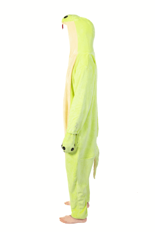 Slang Onesie Salamander Pak Gekko Kostuum Groen 2