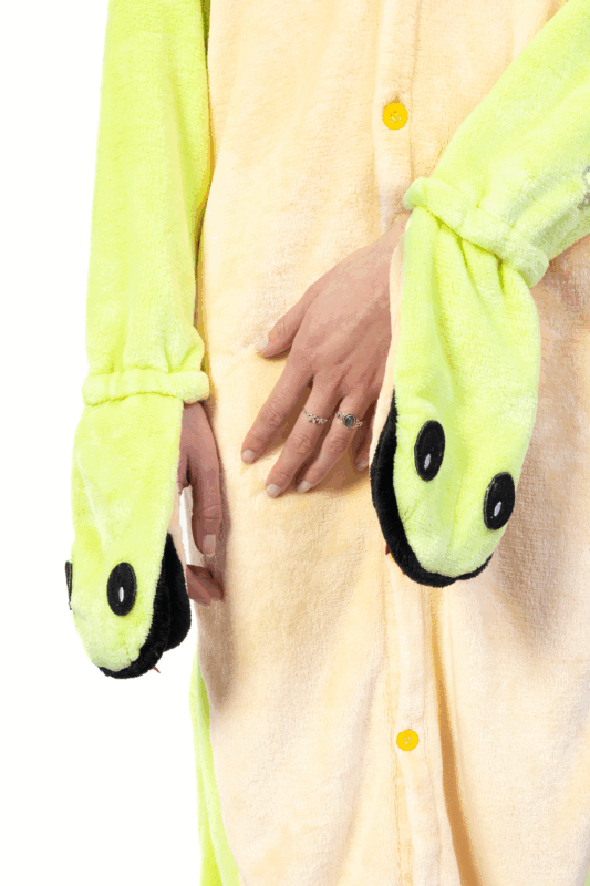 Slang Onesie Salamander Pak Gekko Kostuum Groen 4