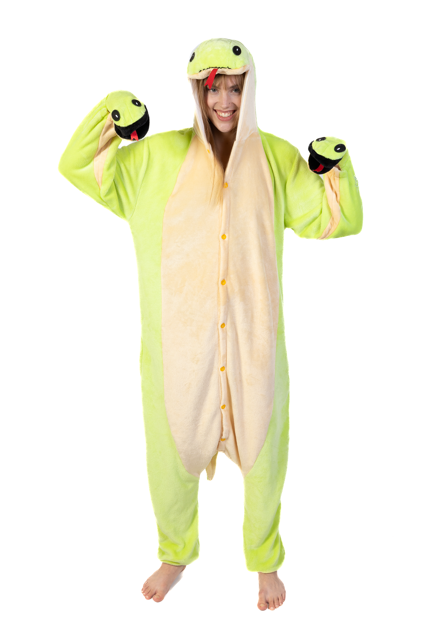 Slang Onesie Salamander Pak Gekko Kostuum Groen