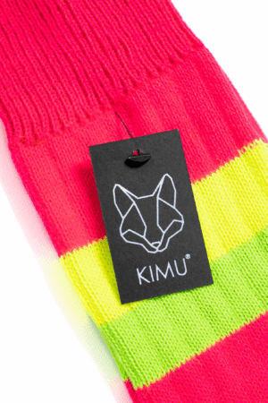 Sokken neon roze geel groen streepjes