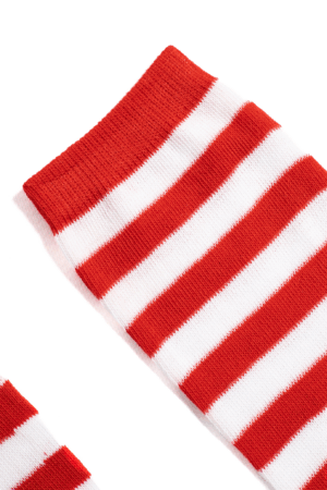 Sokken rood wit streepjes carnaval voetbal