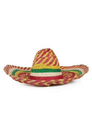 Sombrero Hoed Rood Geel Groen Wit Mexico Mariachi Riet Palmblad 2