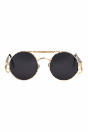 Steampunk Zonnebril Rond Goud Cirkels Retro
