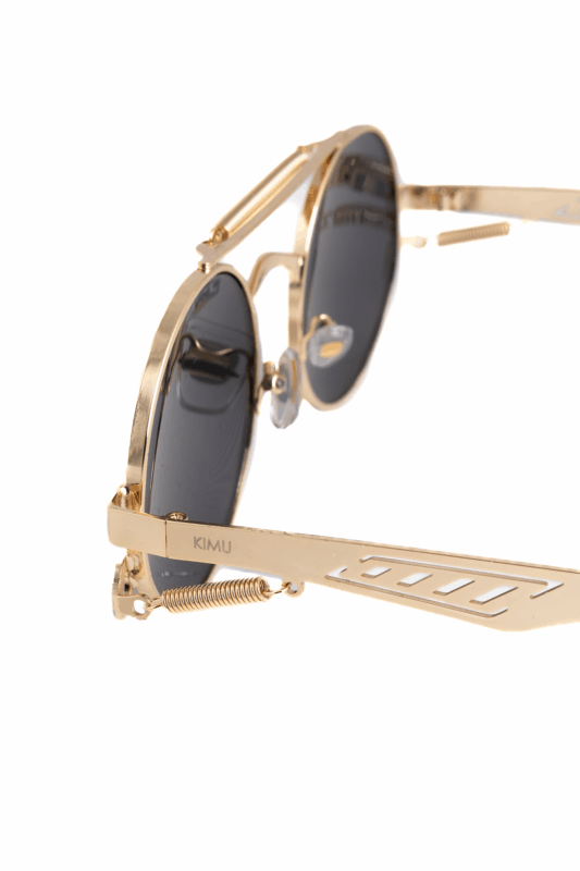 Steampunk Zonnebril Rond Goud Cirkels Retro 2