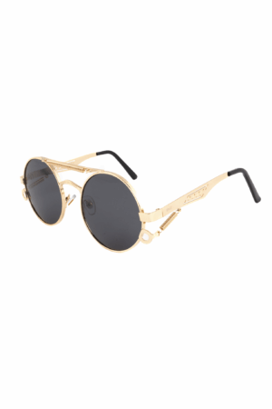 Steampunk Zonnebril Rond Goud Cirkels Retro