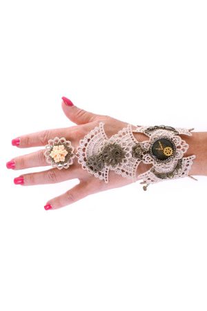 Armband met ring lace Steampunk Victoriaans 1