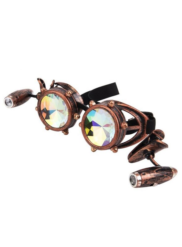 Steampunk bril goggles led lampjes caleidoscoop