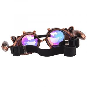Steampunk bril goggles led lampjes caleidoscoop