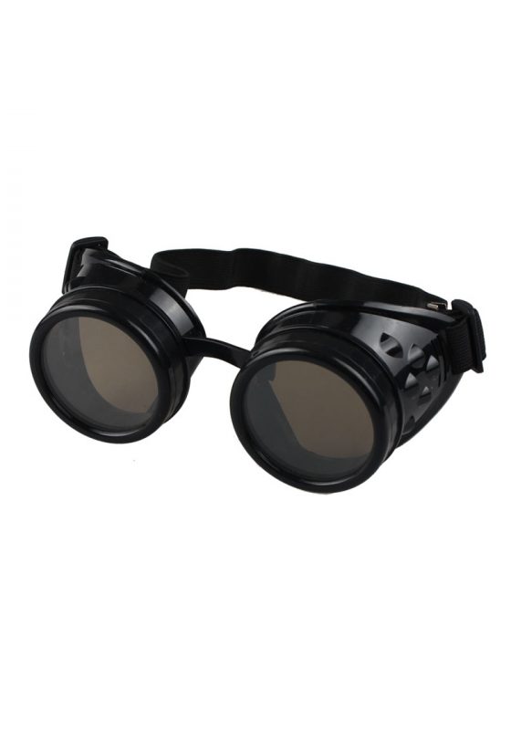 Steampunk bril goggles zwart zonnebril