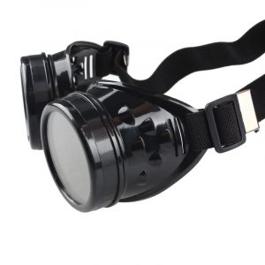 Steampunk bril goggles zwart zonnebril