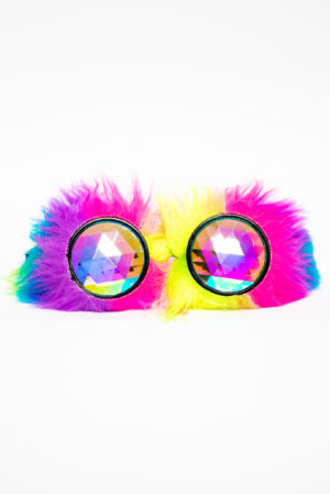 Steampunk bril regenboog bont goggles kaleidoscoop 1