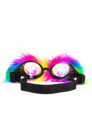 Steampunk bril regenboog bont goggles kaleidoscoop 2