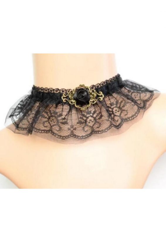 Burlesque kraagje choker ketting kant steampunk 9
