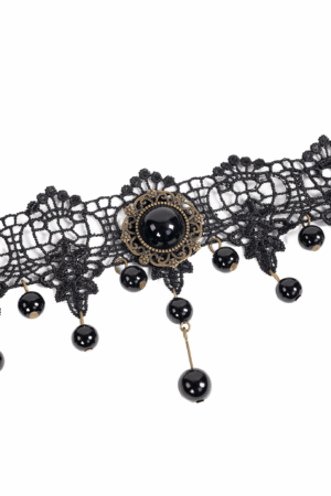 Steampunk choker ketting kant kraaltjes 2 1