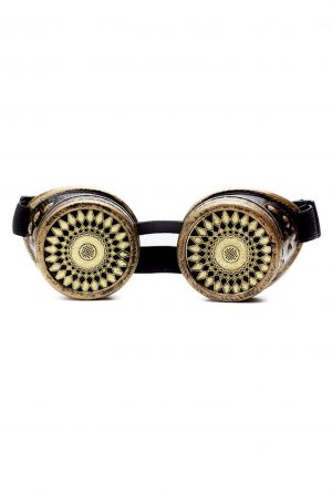 Steampunk goggles bril brons spiral